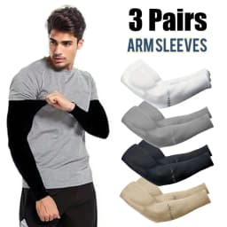 3Pairs Summer Sun Protection Ice Sleeve Men Women Fashion Breathable Elastic Ice Silk Arm Gloves for Outdoor Cycling, Driving