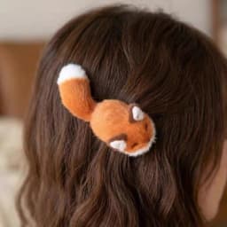 Kawaii Fluffy Plush Fox Hair Barrettes Cute 3D Fox Tail Bangs Clips Women Cartoon Animal Side Hair Accessories