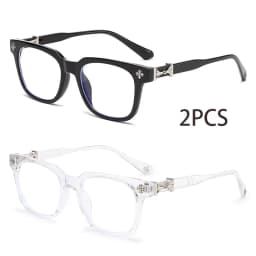 2026 classic 3Pcs square anti-blue glasses for men and women black transparent frame unisex computers wear glasses.