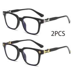 2026 classic 3Pcs square anti-blue glasses for men and women black transparent frame unisex computers wear glasses.