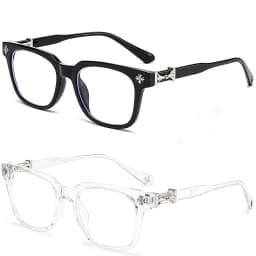 2026 classic 3Pcs square anti-blue glasses for men and women black transparent frame unisex computers wear glasses.
