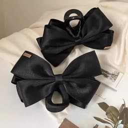 New Large Black Fabric Bow Grab Hair Clips Women's New Korean Style Hairpin Fashion Shark Cawl Clips Girls Hair Accessories
