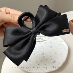 New Large Black Fabric Bow Grab Hair Clips Women's New Korean Style Hairpin Fashion Shark Cawl Clips Girls Hair Accessories