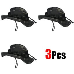 1pc/3pcs Camo Boonie Hat Sunscreen Breathable Bucket Hat Men's Outdoor Hiking Hunting Fishing Windproof Fisherman's Hat