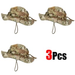 1pc/3pcs Camo Boonie Hat Sunscreen Breathable Bucket Hat Men's Outdoor Hiking Hunting Fishing Windproof Fisherman's Hat