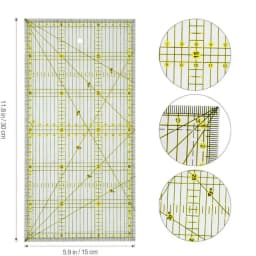 15*30 Quilters Ruler with Double Colored and Grid Lines Patchwork Ruler Acrylic Sewing Ruler for Sewing Quilting Cutting Ruler