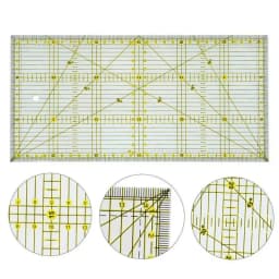 15*30 Quilters Ruler with Double Colored and Grid Lines Patchwork Ruler Acrylic Sewing Ruler for Sewing Quilting Cutting Ruler