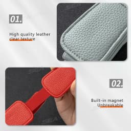 SEAMETAL Leatherette Car Glasses Clip Multifunction Sun Visor Eyeglasses Clip Magnetic Sunglasses Holder for Car Accessories