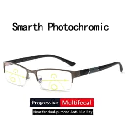 Multifocal Color-changing Men's Half-frame Smart Zoom Near-far Presbyopic Glasses806
