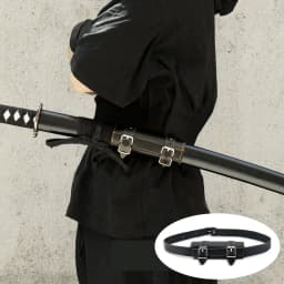 1PC - Retro Medieval Sword Fixed Belt, Adjustable Samurai Scabbard, Cosplay Belt - Practical PU Leather Material