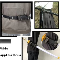 1PC - Retro Medieval Sword Fixed Belt, Adjustable Samurai Scabbard, Cosplay Belt - Practical PU Leather Material