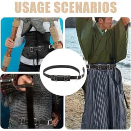 1PC - Retro Medieval Sword Fixed Belt, Adjustable Samurai Scabbard, Cosplay Belt - Practical PU Leather Material