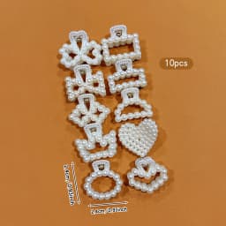 10 off-white bowknot heart-shaped hair clips with claws, simple and cute, suitable for daily use as hair accessories