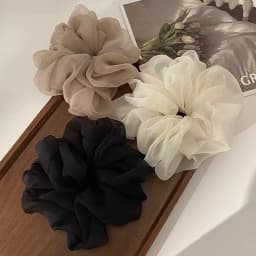 Large Mesh Hair Rope for Women Simple and Fashiona Does Not Hurt The Hair Hair Rope Cute Girl High Ponytail Scrunchie