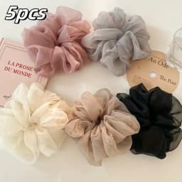 Large Mesh Hair Rope for Women Simple and Fashiona Does Not Hurt The Hair Hair Rope Cute Girl High Ponytail Scrunchie