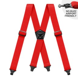 Men Suspenders Heavy Duty Work 3.8cm Wide X-Back with 4 Plastic Gripper Clasps Adjustable Elastic Trouser Pants Braces