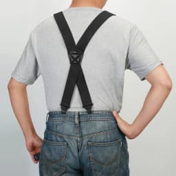 Men Suspenders Heavy Duty Work 3.8cm Wide X-Back with 4 Plastic Gripper Clasps Adjustable Elastic Trouser Pants Braces