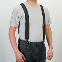 Men Suspenders Heavy Duty Work 3.8cm Wide X-Back with 4 Plastic Gripper Clasps Adjustable Elastic Trouser Pants Braces