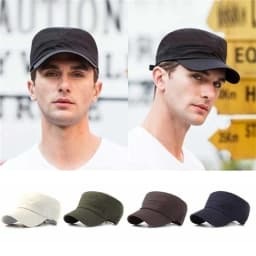 1PC Fashion Men Women Five Colors Unisex Adjustable Classic Style Plain Flat Vintage Army Hat Cadet Military Patrol Cap
