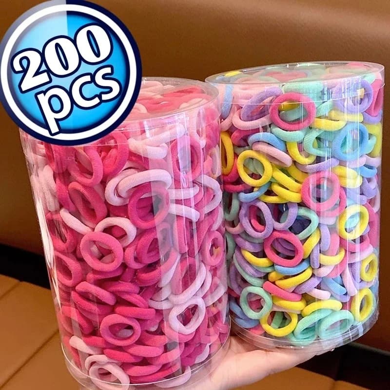 200/300PCS Women Girls Hair Ties Elastic Hair Bands Ponytail Hold Rubber Bands Scrunchie Hair Accessories for Girl Headband