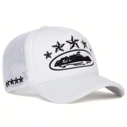Fashionable Embroidered Baseball Hat Five Star Color blocked Mesh Breathable Summer Duck Tongue Hat Versatile Sunshade Truck Hat