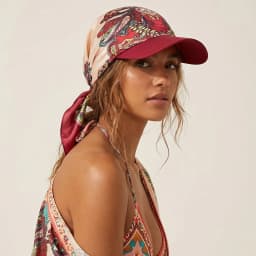 Women's Headscarf Sun Hat Self-Tie Brimmed Scarf Cap Beach Vacation Sun Protection Hat Chemotherapy Cap