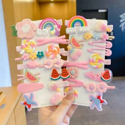 Random 42Pcs Children's Hair Accessories Cute Dopamine Hairpin Girl Side Bangs Clip Hairpin Cartoon Duckbill Headgear