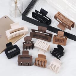 3Pcs Matte Hair Claw Clips 3 Sizes Non-slip Strong Hold Hair Clips for Thin Thick Curly Hair Women Hair Accessories Brown