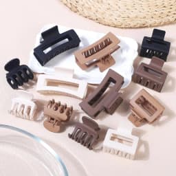 3Pcs Matte Hair Claw Clips 3 Sizes Non-slip Strong Hold Hair Clips for Thin Thick Curly Hair Women Hair Accessories Brown
