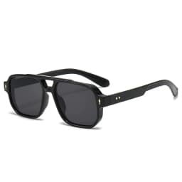 Vintage Double Bridges Men Square Sunglasses Fashion Clear Ocean Lens Eyewear Women Trending Rivets Glasses UV400 Gafas De Sol