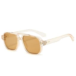 Vintage Double Bridges Men Square Sunglasses Fashion Clear Ocean Lens Eyewear Women Trending Rivets Glasses UV400 Gafas De Sol