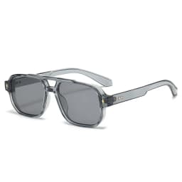 Vintage Double Bridges Men Square Sunglasses Fashion Clear Ocean Lens Eyewear Women Trending Rivets Glasses UV400 Gafas De Sol