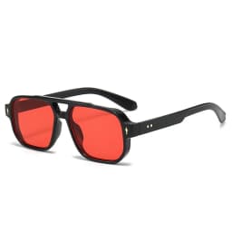 Vintage Double Bridges Men Square Sunglasses Fashion Clear Ocean Lens Eyewear Women Trending Rivets Glasses UV400 Gafas De Sol