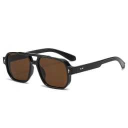 Vintage Double Bridges Men Square Sunglasses Fashion Clear Ocean Lens Eyewear Women Trending Rivets Glasses UV400 Gafas De Sol