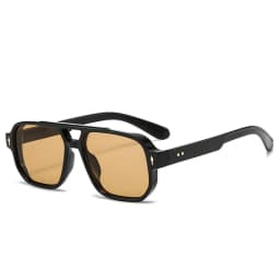Vintage Double Bridges Men Square Sunglasses Fashion Clear Ocean Lens Eyewear Women Trending Rivets Glasses UV400 Gafas De Sol