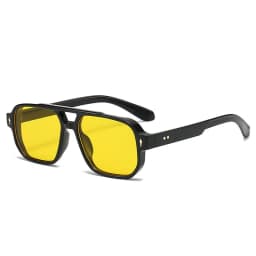 Vintage Double Bridges Men Square Sunglasses Fashion Clear Ocean Lens Eyewear Women Trending Rivets Glasses UV400 Gafas De Sol