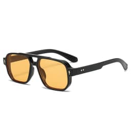 Vintage Double Bridges Men Square Sunglasses Fashion Clear Ocean Lens Eyewear Women Trending Rivets Glasses UV400 Gafas De Sol