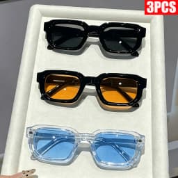 2/3PCS Vintage Rectangle Frame Sunglasses for Women Fashion Retro Luxury Brand Design UV400 Sun Glasses Men's Eyewear Goggles