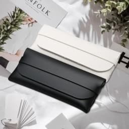 Black and White Soft and Stylish Leather Glasses Cases - Glasses Protection Bags, Travel Accessories for Men and Women - Stylish