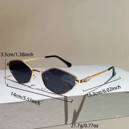 Sun Glasses for Women UV Protection Alloy Shades Driving Irregular New Small Cat Eye Sunglasses Diamond Pattern Small Fashion