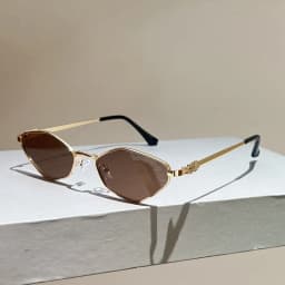 Sun Glasses for Women UV Protection Alloy Shades Driving Irregular New Small Cat Eye Sunglasses Diamond Pattern Small Fashion