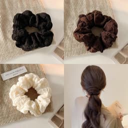 1/3pcs Solid Color Pleated Fabric Hair Ring for Women Simple Ponytail Hair Tie Fashion Girls Do Not Hurt The Hair Scrunchies