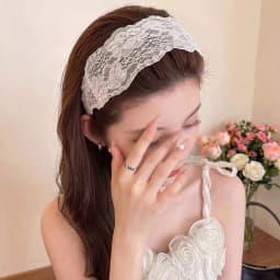 Sweet Wide Lace Hair Band Girls Hollow Lace Elastic Headwrap Hair Accessories Women Fashion Hollow Wide Headwear Hair Hoop