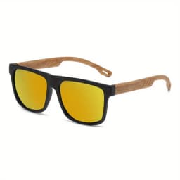 1pc Retro Walnut Ultra-Light Square Polarized Exquisite Fashion Sun Glasses For Men Women Outdoor Driving Beach Travel Eyewear
