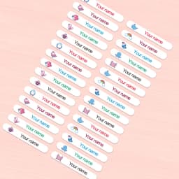 Colorful Customized Name Stickers for School Essentials, Ravel Cups & Office Equipment-Removable Personalized Waterproof Labels