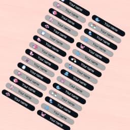 Colorful Customized Name Stickers for School Essentials, Ravel Cups & Office Equipment-Removable Personalized Waterproof Labels