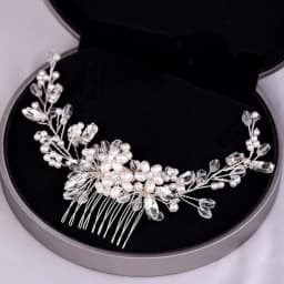 Headwear: Popular in Europe and America - Pearl Hair Comb for Wedding Gowns and Formal Attire - Decorative Diamond Hair Bun - Fa