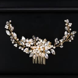 Headwear: Popular in Europe and America - Pearl Hair Comb for Wedding Gowns and Formal Attire - Decorative Diamond Hair Bun - Fa