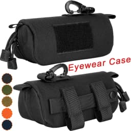 Tactical MOLLE Sunglass Case Semi-Hard Shell Eyewear Pouch with Clip Anti-Crush & Universal Fit for Glasses & Sunglasses