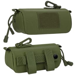 Tactical MOLLE Sunglass Case Semi-Hard Shell Eyewear Pouch with Clip Anti-Crush & Universal Fit for Glasses & Sunglasses